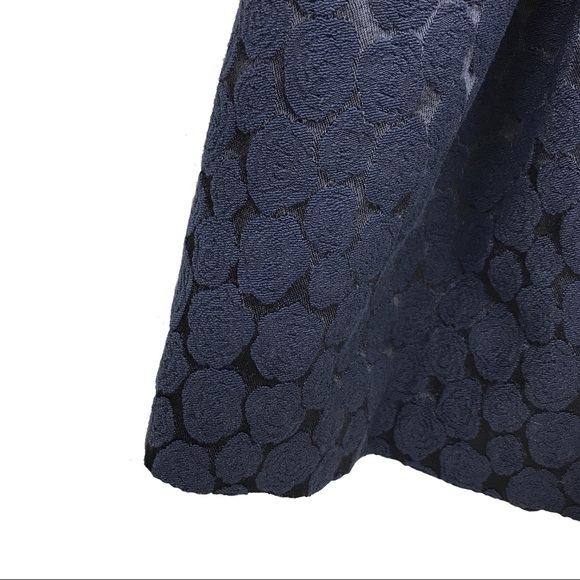 Paper Crown Anthro Dark Blue Rosette Print Dress M - Picture 5 of 8